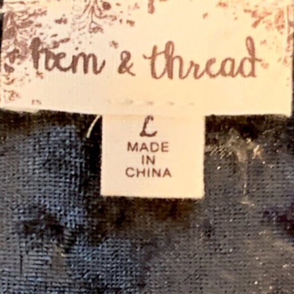 Hem & Thread Striped Long Sleeve Surplice V-Neck Blouse Sz L Olive Green 44G - Picture 6 of 7